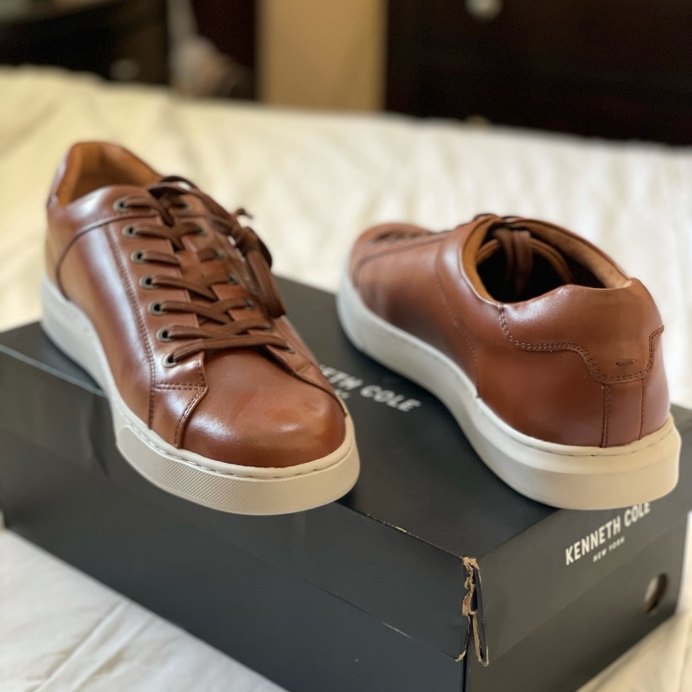 Kenneth Cole Liam cognac leather sneaker